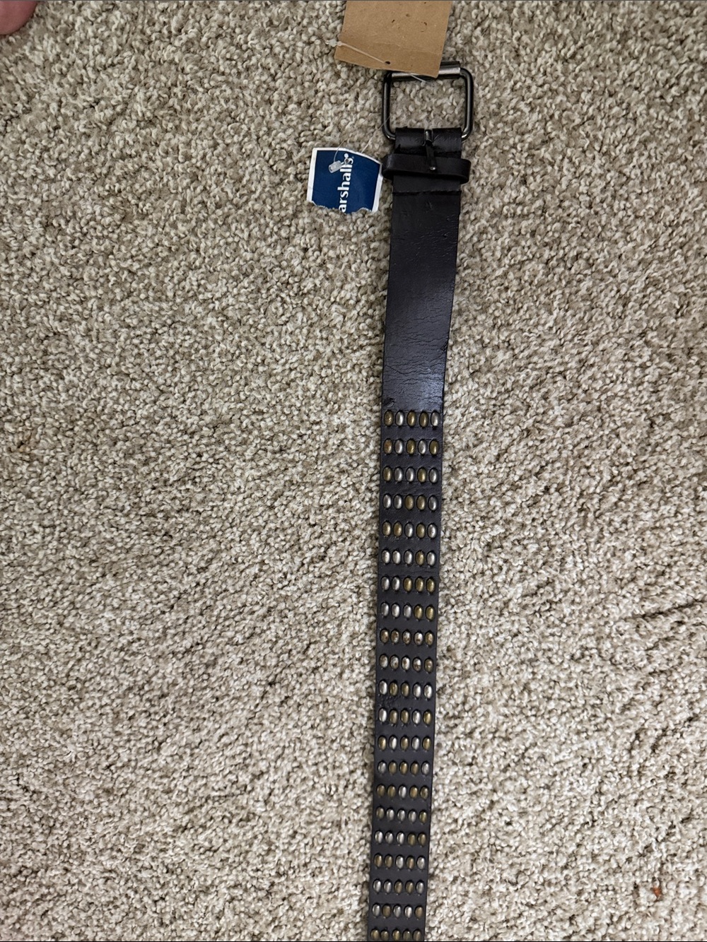Marshalls Black Leather Studded Woman’s Belt